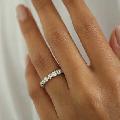 2 TCW Asscher & Round Full Eternity Moissanite Wedding Band
