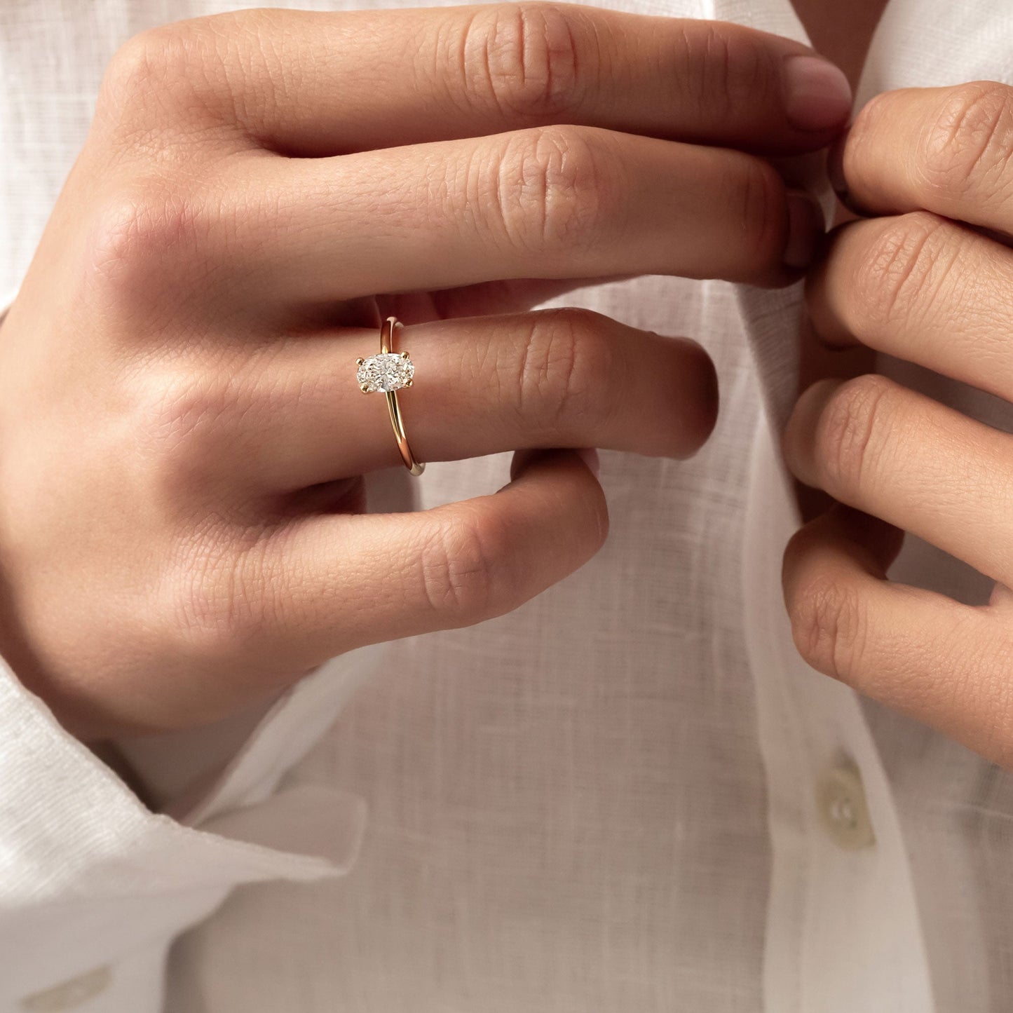 0.50 CT Oval Solitaire Moissanite Engagement Ring