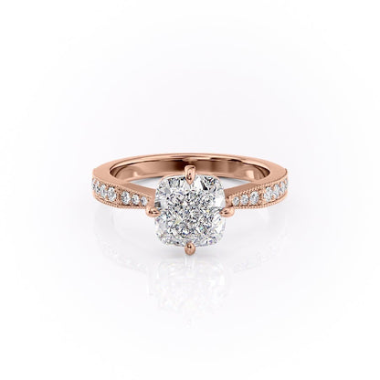 2.15 CT Cushion Pave Moissanite Engagement Ring