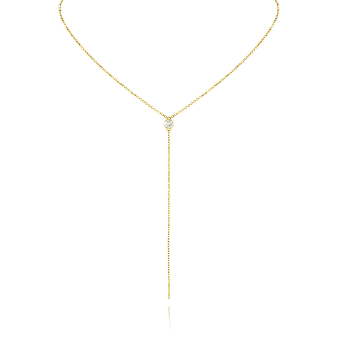 0.04 TCW Round Moissanite Chain Necklace