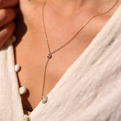 0.04 TCW Round Moissanite Chain Necklace