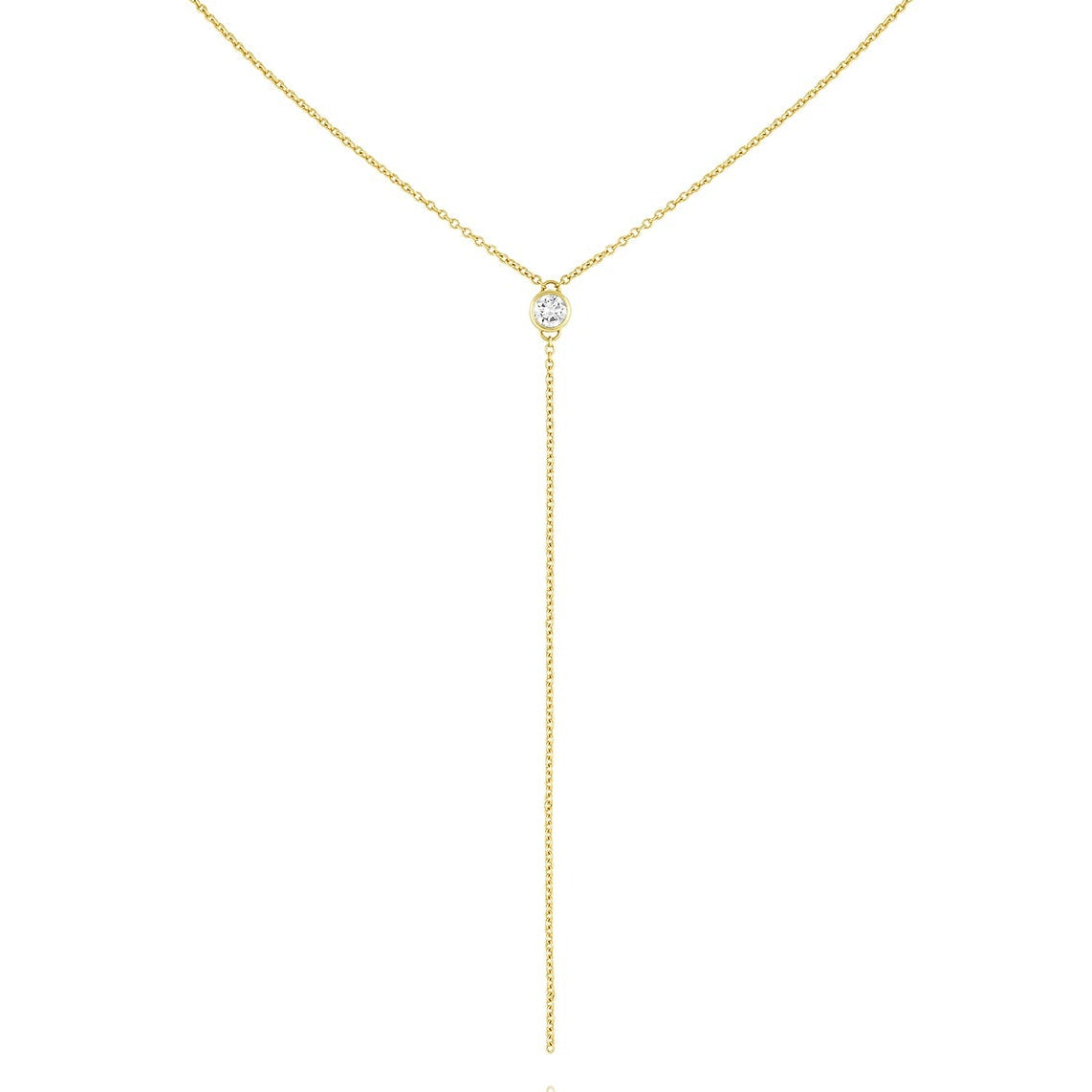 0.04 TCW Round Moissanite Chain Necklace