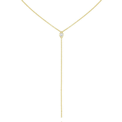 0.04 TCW Round Moissanite Chain Necklace