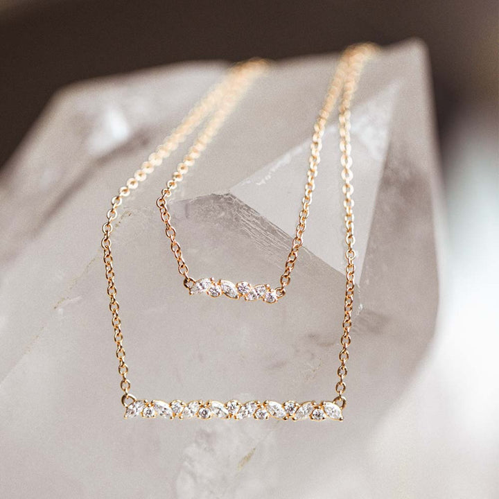 0.3 TCW Round & Marquise Moissanite Multiple Stone Necklace