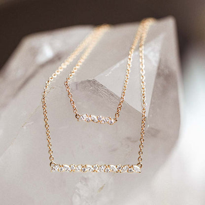 0.3 TCW Round & Marquise Moissanite Multiple Stone Necklace