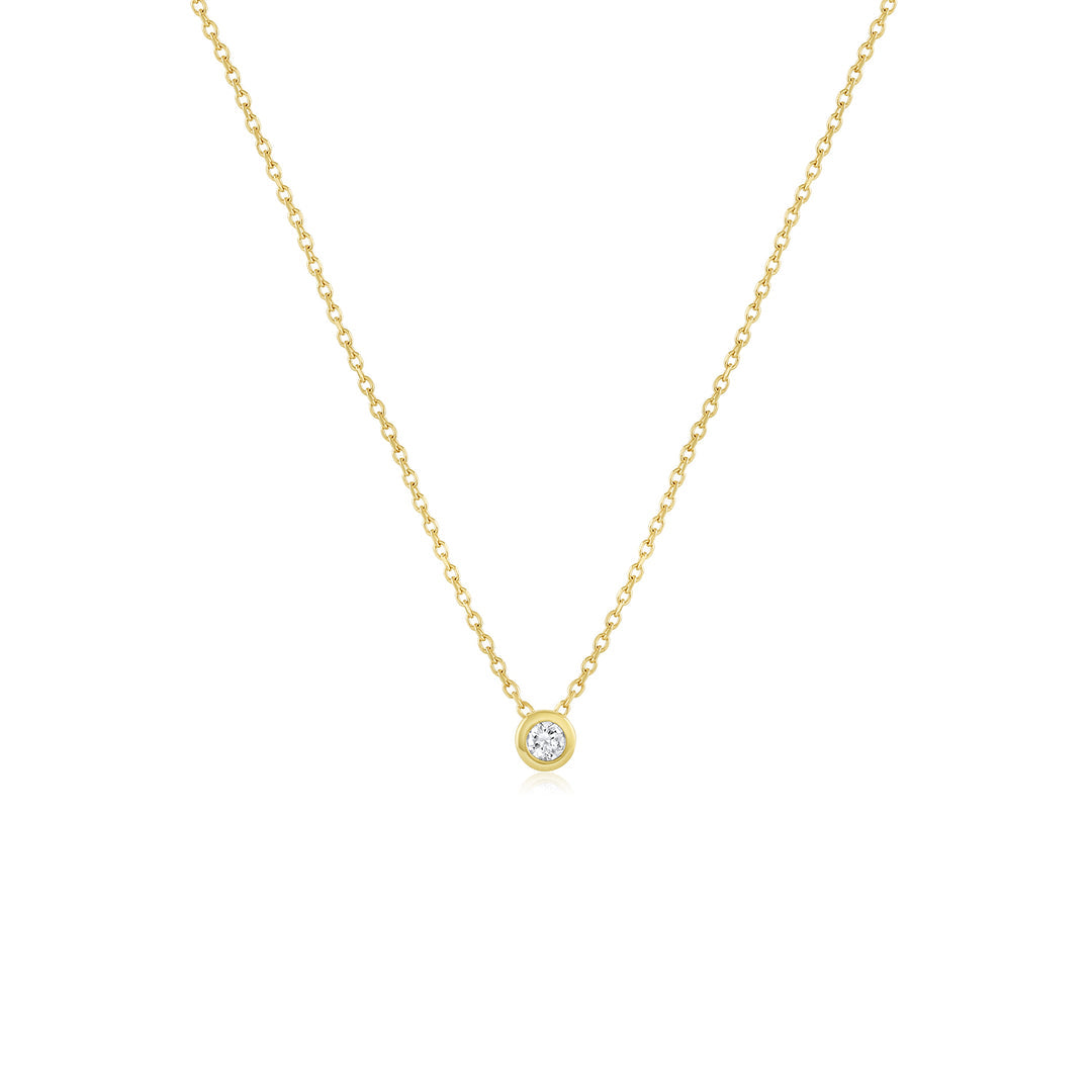 0.2 TCW Round Moissanite Solitaire Necklace