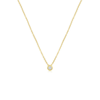0.2 TCW Round Moissanite Solitaire Necklace