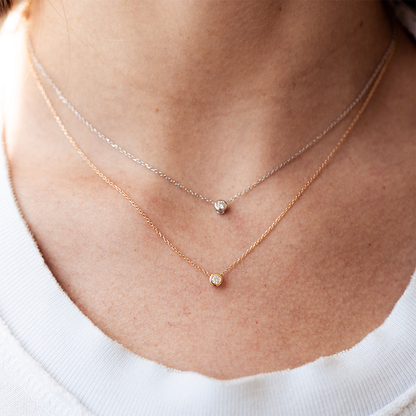 0.2 TCW Round Moissanite Solitaire Necklace