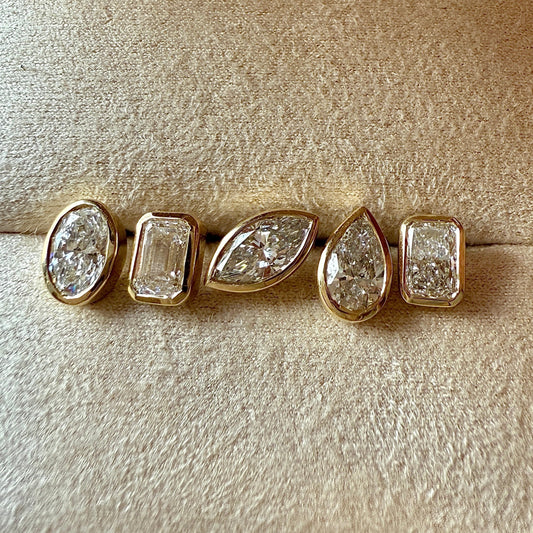 1 CT Radiant Cut Bezel Moissanite Stud Earrings