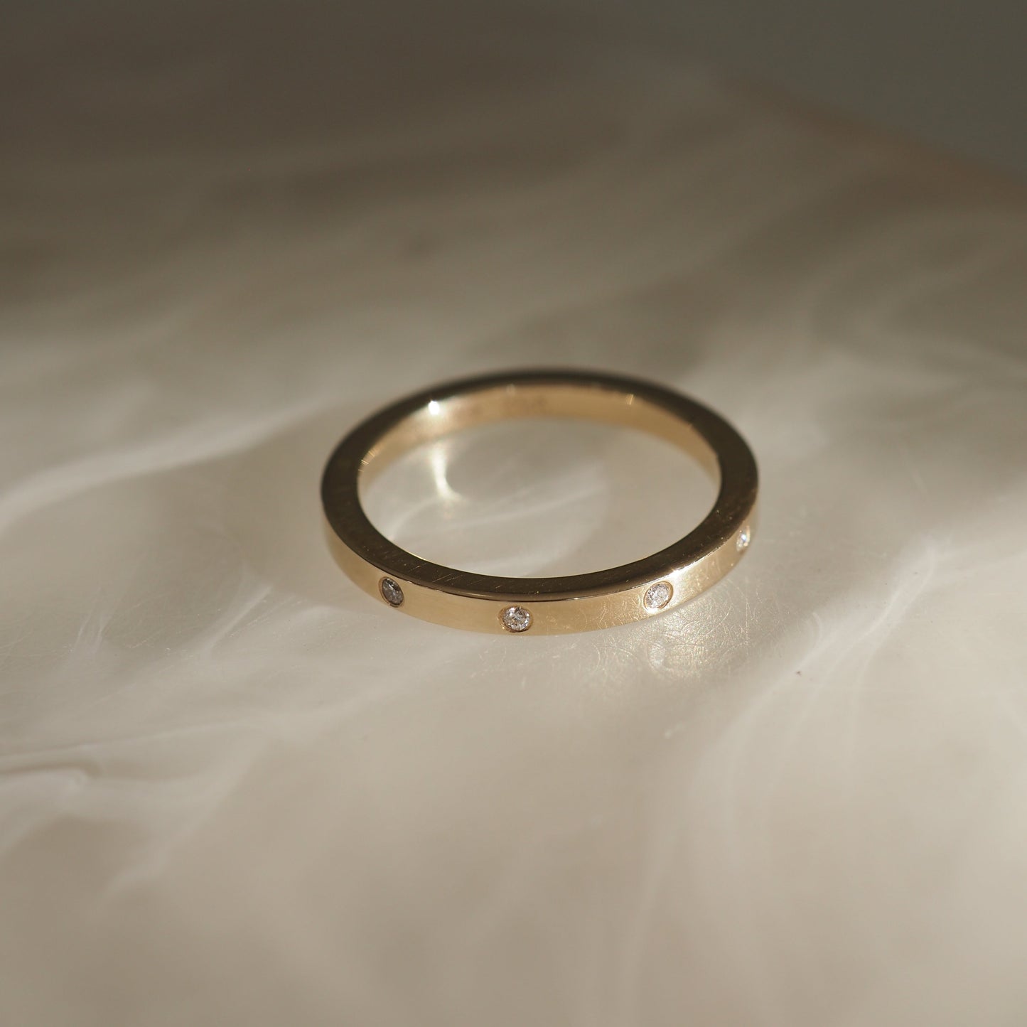 0.04 TCW Round Flush Setting Moissanite Wedding Band