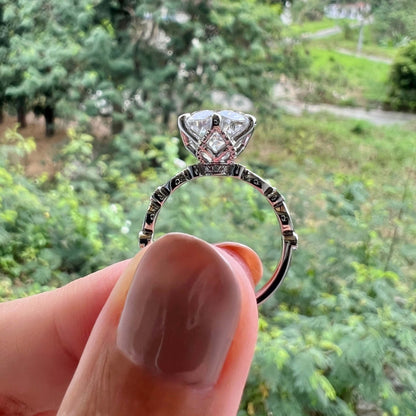 4.11 CT Round Pave Moissanite Engagement Ring