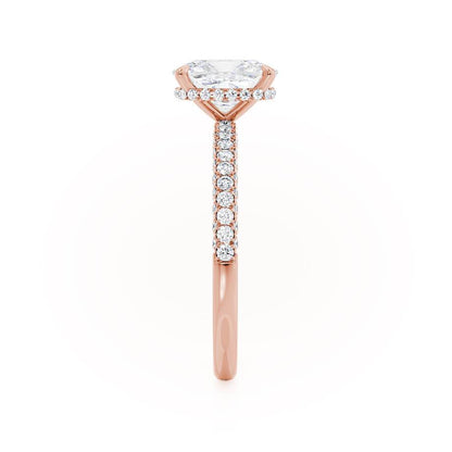3.34 CT Elongated Cushion Hidden Halo & Pave Moissanite Engagement Ring