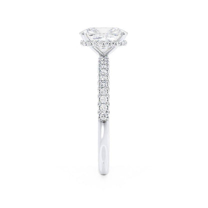 3.34 CT Elongated Cushion Hidden Halo Moissanite Engagement Ring