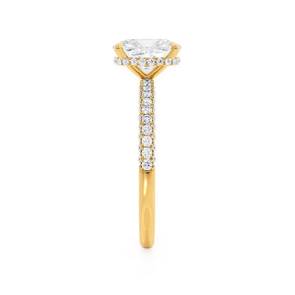 3.34 CT Elongated Cushion Hidden Halo & Pave Moissanite Engagement Ring