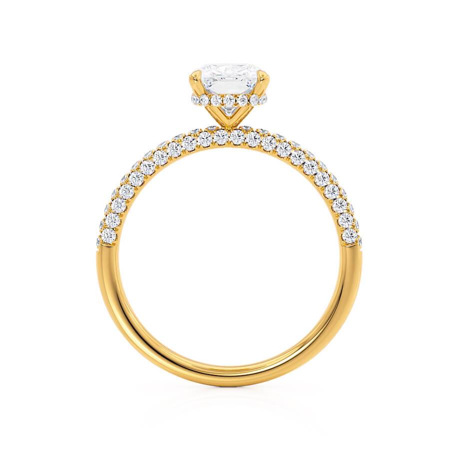 3.34 CT Elongated Cushion Hidden Halo & Pave Moissanite Engagement Ring