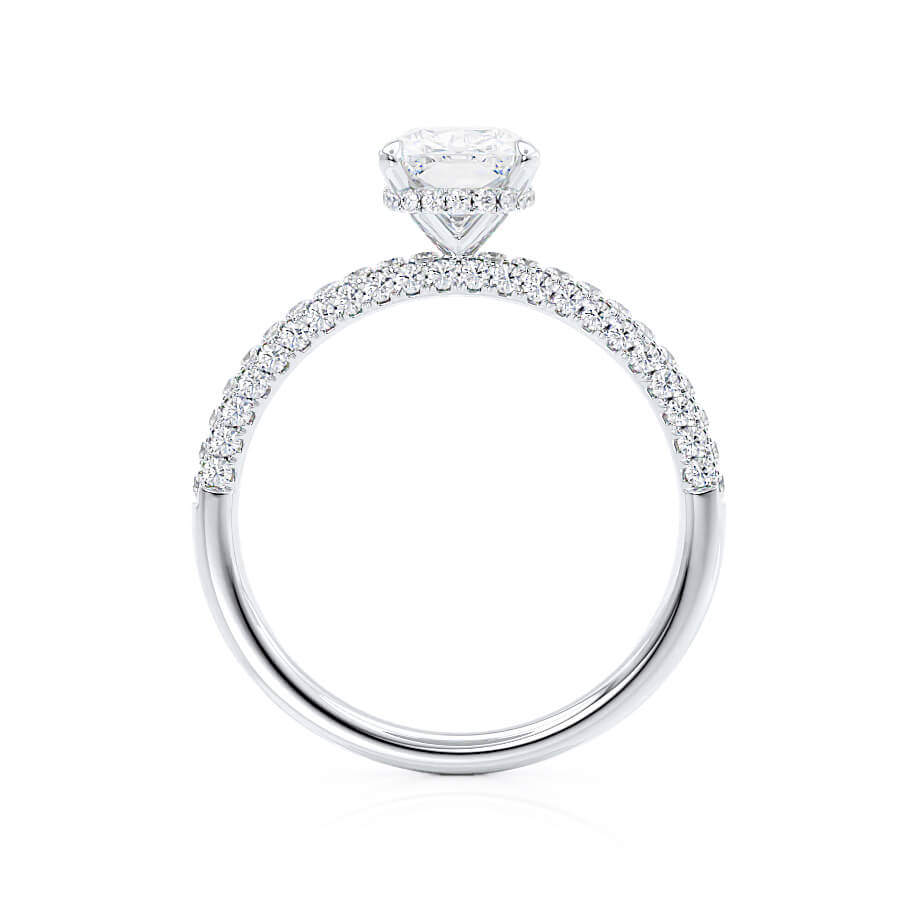 3.34 CT Elongated Cushion Hidden Halo Moissanite Engagement Ring