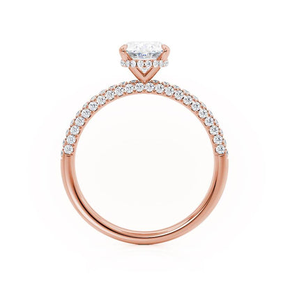 2.1 CT Oval Hidden Halo & Pave Moissanite Engagement Ring