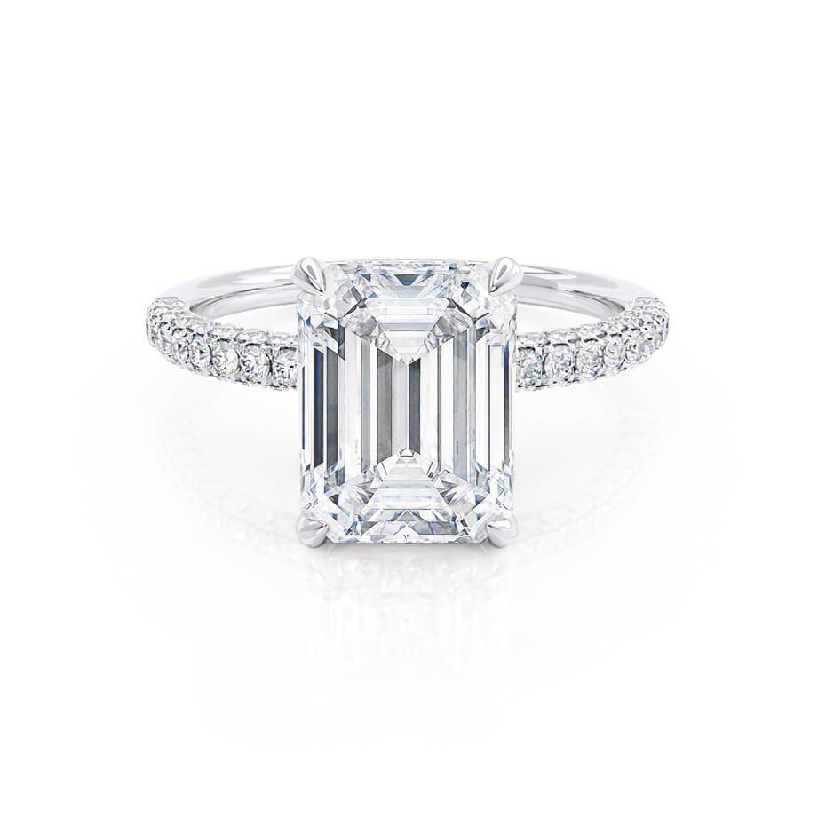 1.75 CT Emerald Pave Moissanite Engagement Ring