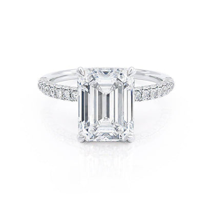 1.75 CT Emerald Pave Moissanite Engagement Ring