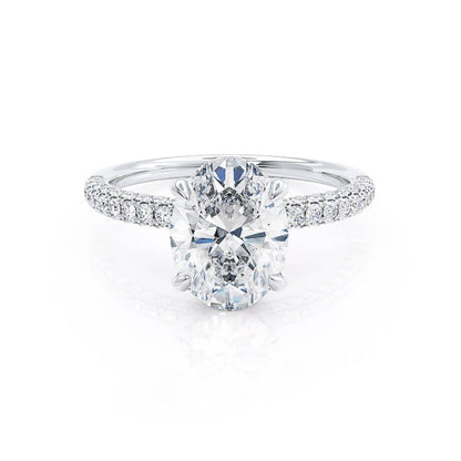 2 CT Oval Pave Moissanite Engagement Ring