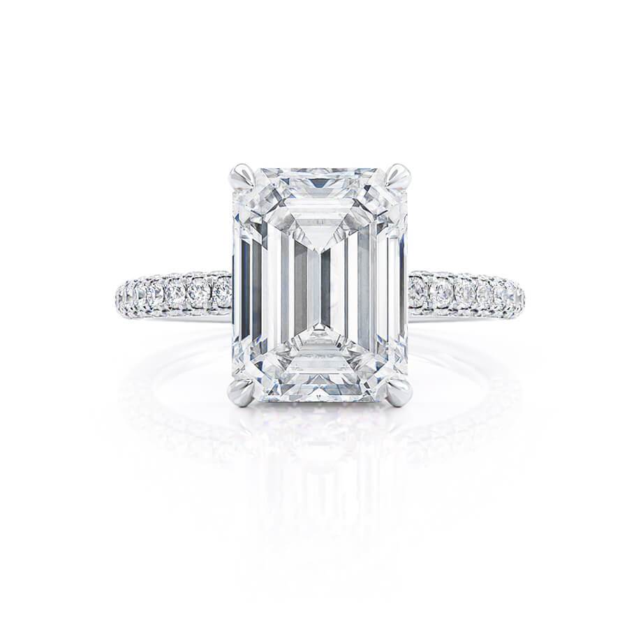 1.75 CT Emerald Pave Moissanite Engagement Ring