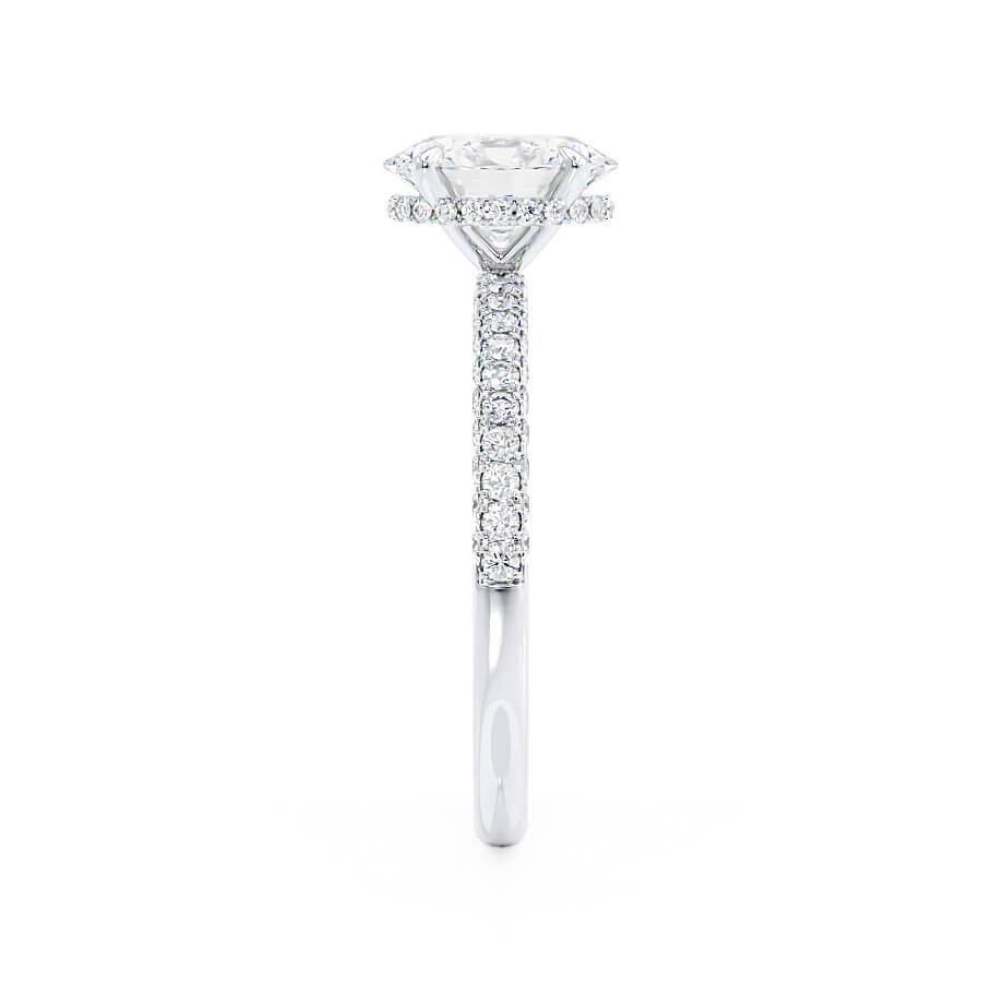 2 CT Oval Pave Moissanite Engagement Ring
