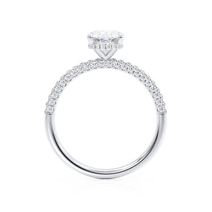 2 CT Oval Pave Moissanite Engagement Ring