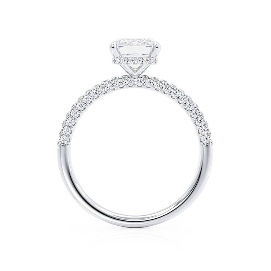 1.75 CT Emerald Pave Moissanite Engagement Ring
