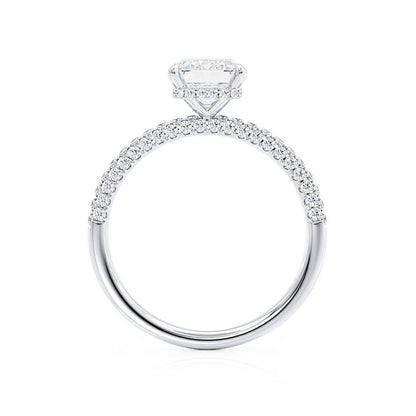 1.75 CT Emerald Pave Moissanite Engagement Ring