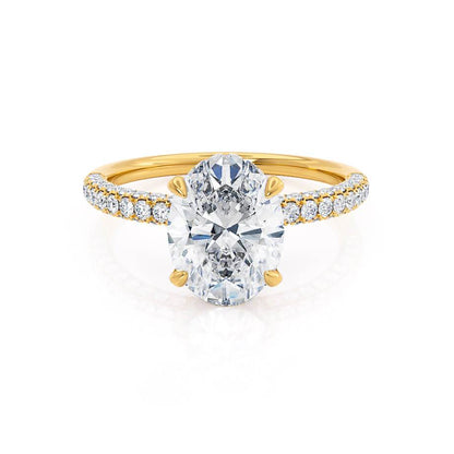 2.1 CT Oval Hidden Halo & Pave Moissanite Engagement Ring