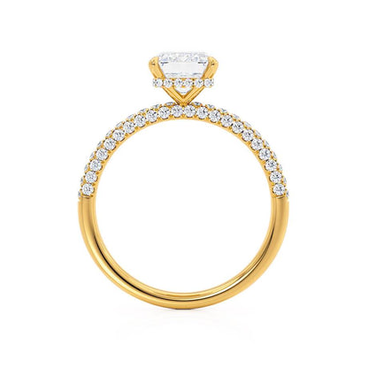 1.75 CT Emerald Hidden Halo & Pave Moissanite Engagement Ring