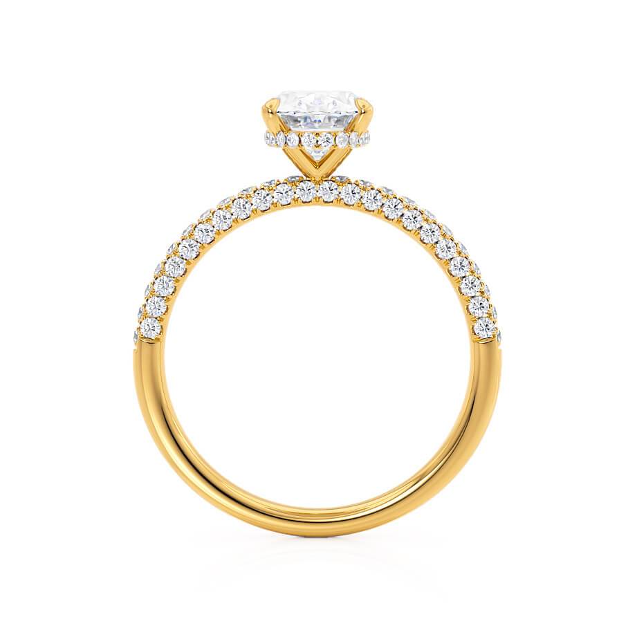 2.1 CT Oval Hidden Halo & Pave Moissanite Engagement Ring