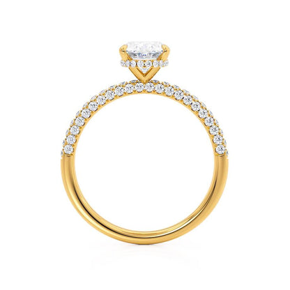 2.1 CT Oval Hidden Halo & Pave Moissanite Engagement Ring