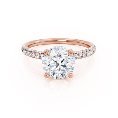 1.5 CT Round Hidden Halo & Pave Moissanite Engagement Ring