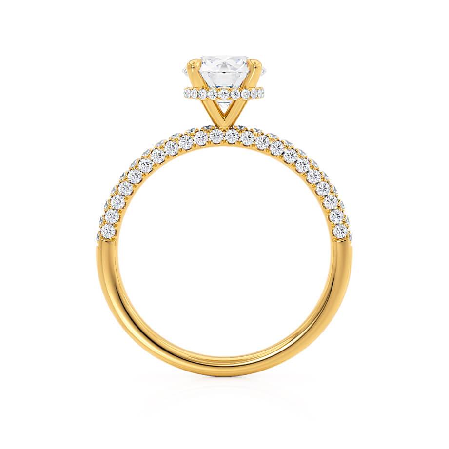1.2 CT Round Hidden Halo & Pave Moissanite Engagement Ring
