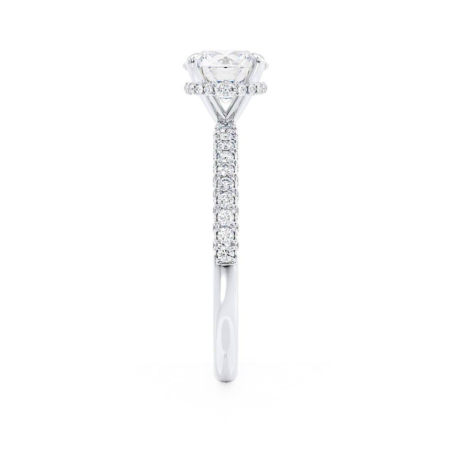 1.5 CT Round Pave Moissanite Engagement Ring