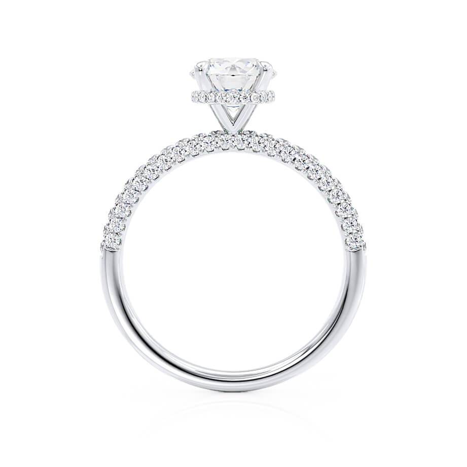 1.5 CT Round Pave Moissanite Engagement Ring