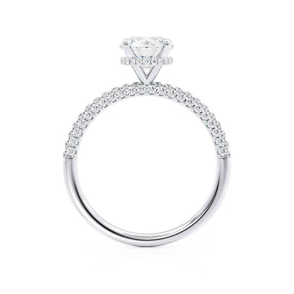 1.5 CT Round Hidden Halo & Pave Moissanite Engagement Ring