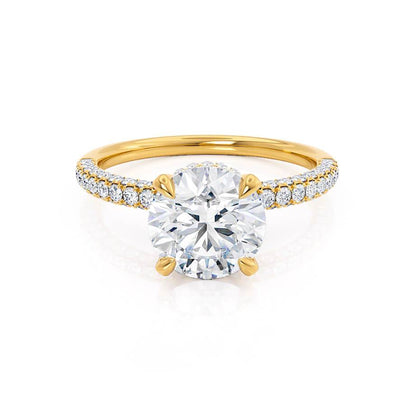 1.2 CT Round Hidden Halo & Pave Moissanite Engagement Ring