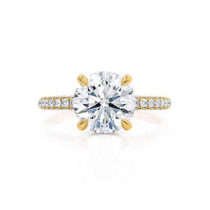 1.2 CT Round Hidden Halo & Pave Moissanite Engagement Ring