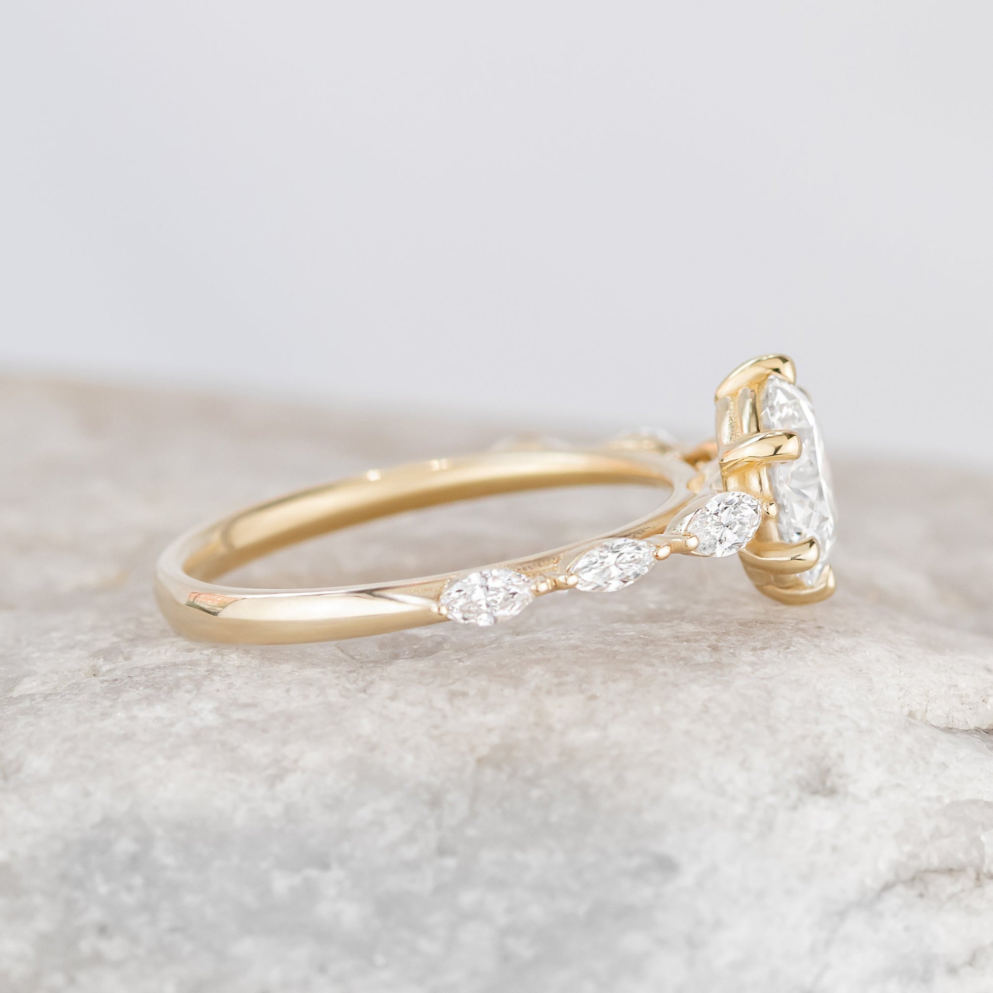 1.50 CT Round Pave Moissanite Engagement Ring