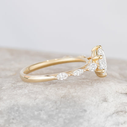 1.50 CT Round Pave Moissanite Engagement Ring