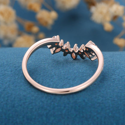 2 TCW Marquise & Round Curved Moissanite Wedding Band