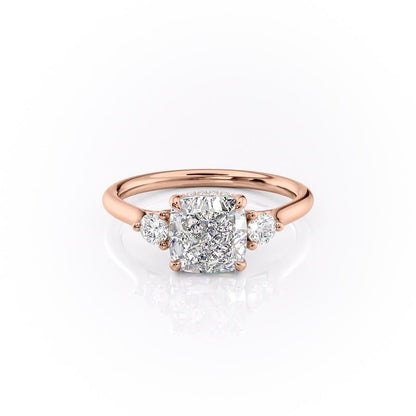 2.15 CT Cushion Three Stone Moissanite Engagement Ring