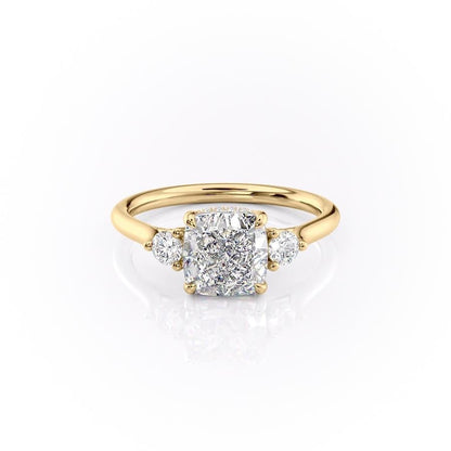 2.15 CT Cushion Three Stone Moissanite Engagement Ring