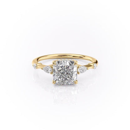 2.15 CT Cushion Hidden Halo Moissanite Engagement Ring