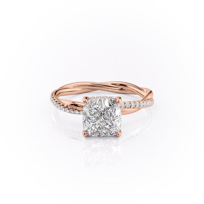 2.15 CT Cushion Hidden Halo Moissanite Engagement Ring