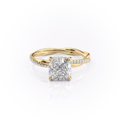2.15 CT Cushion Hidden Halo Moissanite Engagement Ring