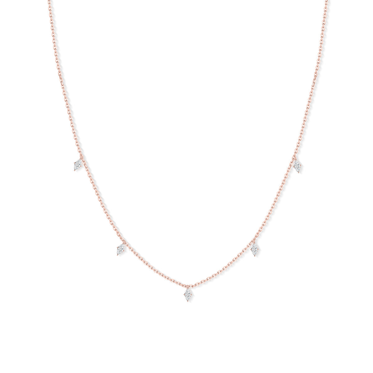 0.06 CT Marquise Shaped Moissanite Necklace In Multi Stone Design