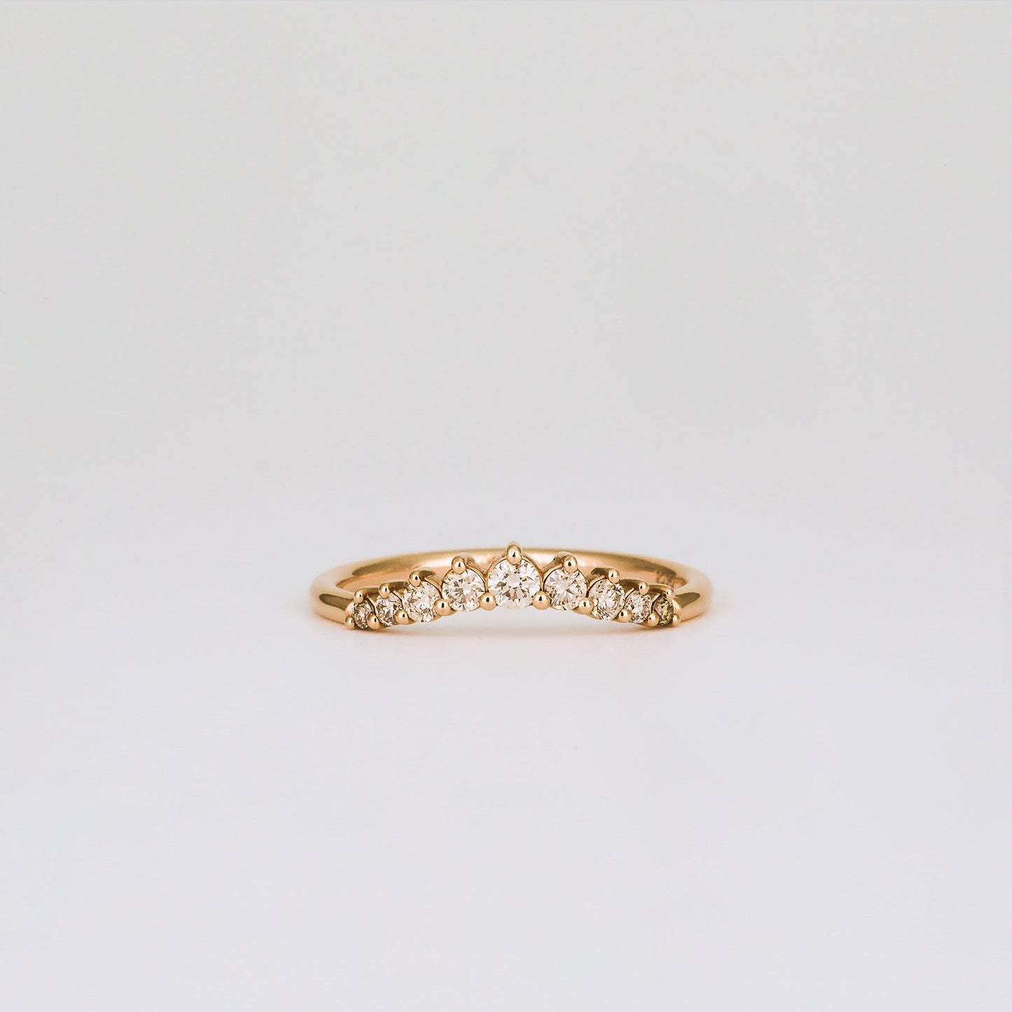 0.3 TCW Round Curved Moissanite Wedding Band